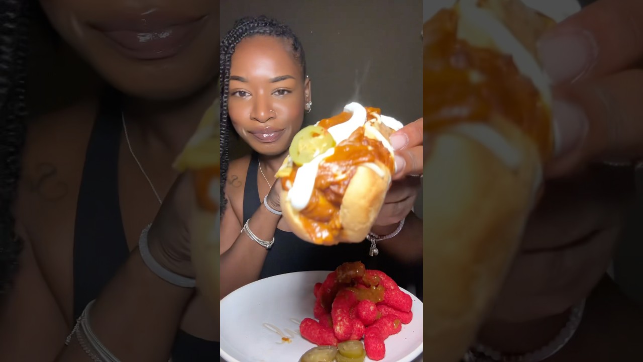 Chili Cheese Dog Mukbang ✨
