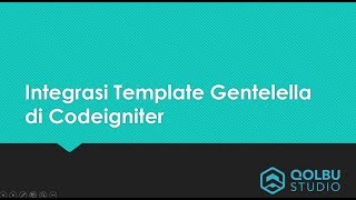 Tutorial Integrasi Template Gentelella pada Codeigniter part 2