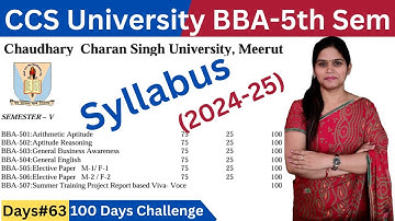 BBA 5th Sem Syllabus | CCS University  BBA 5th Semester Syllabus | CCSU BBA Syllabus | 2024 - 25 |