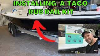 INSTALLING NEW TACO RUB RAIL On My Boat Plus Cleaning Up Inside Hatches With Interlux BilgeKote