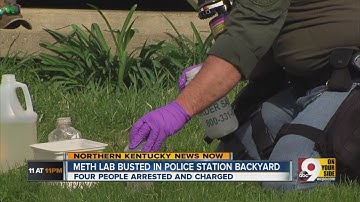 Meth lab bust in police station backyard