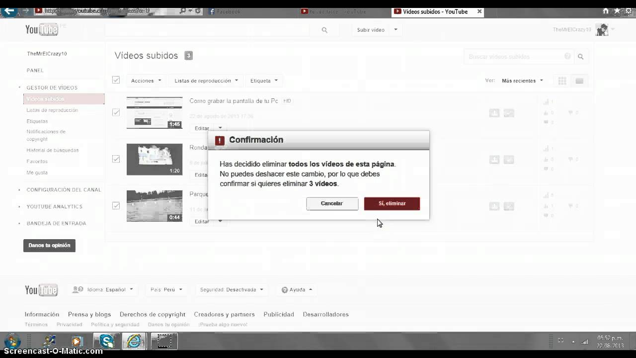 Como Borrar un video de tu cuenta de Youtube - YouTube