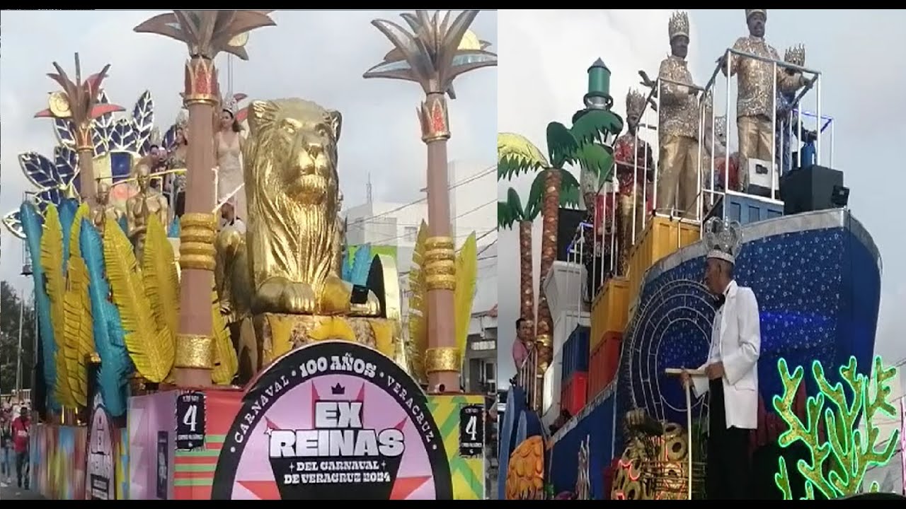 DESFILE CARNAVAL DE VERACRUZ 2024 RECORRIDO DE LOS 100 AÑOS  DE CARNAVAL