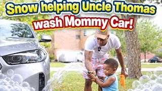 SNOW WASHING MOMMY CAR WITH UNCLE THOMAS! Information