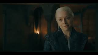 Rhaenyra tells Alicent about her son Daeron being in her custody. House of the Dragon S03E03 