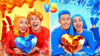 Hot vs Cold Couple Challenge | Icy Couple vs Fire Couple by Mega Challenge