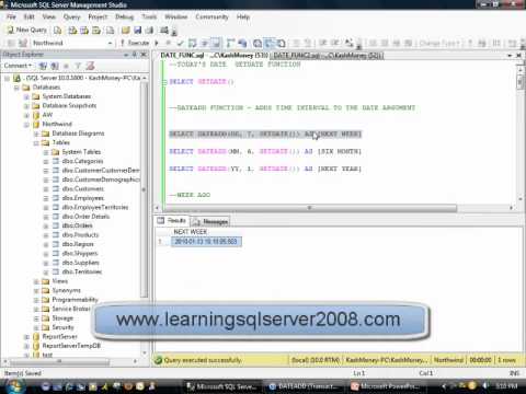 สอน sql  New 2022  SQL Tutorial - SQL DATE Functions like GETDATE, DATEADD, CONVERT