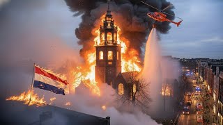 Niederlande Tödliche Feuerwerkplosionen An Silvester Vondelkerk-Kirche In Amsterdam In Flammen.
