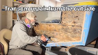 Replacing a boat transom from outside of the boat - 1974 StarCraft boat restoration (Episode 12)