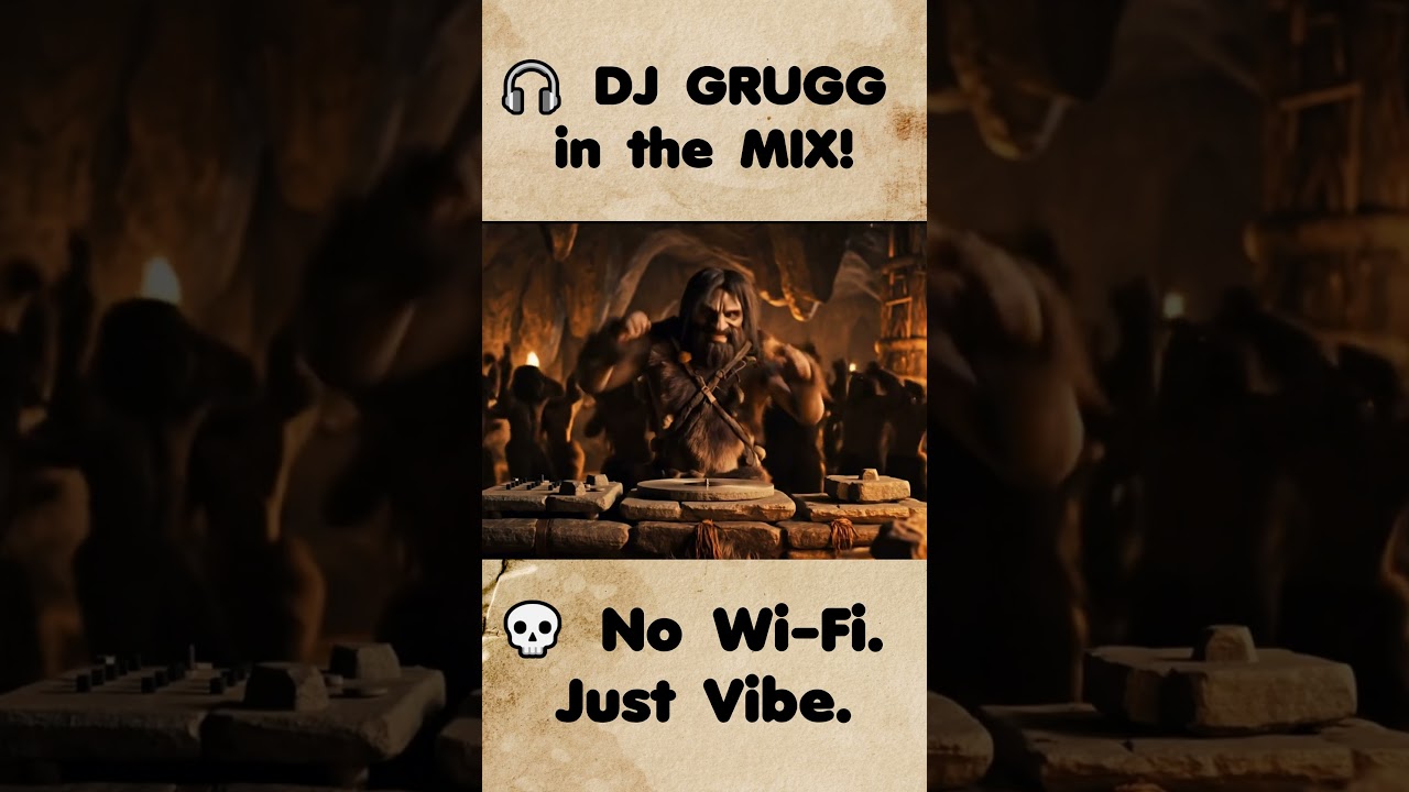 🎶 Caveman DJ DROPS THE FIRST BEAT in History – Stone Age Party Begins!