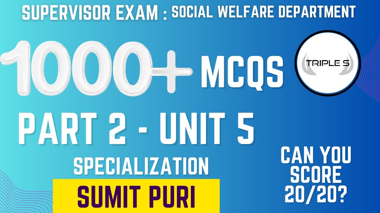 UNIT 5 Specialization 1000+ MCQs Series Part 2 Can you Score 20/