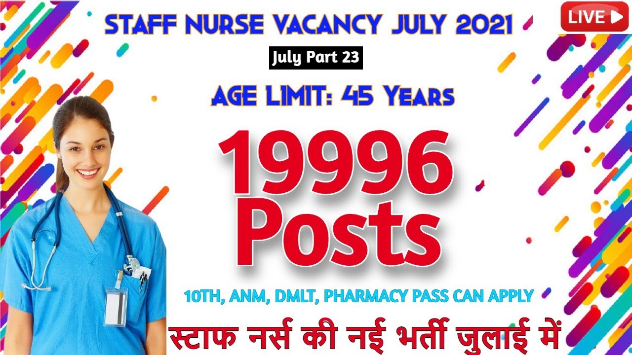 STAFF NURSE VACANCY 2021 - NEW  NURSING JOBS - JULY PART 23 - PERMANENT NURSE RECRUITMENT 2021