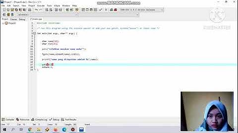 Cara menginput NAMA dan NIM dalam program DevC++ pengantar coding UNP