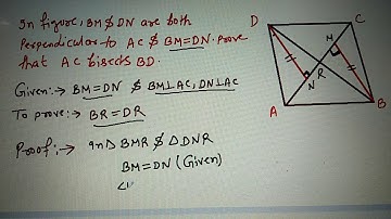 In figure, BM and DN are both perpendicular to AC & BM=DN . Prove that AC bisects BD. #Sai India Cla