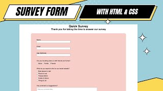 Create Survey Form with HTML and CSS