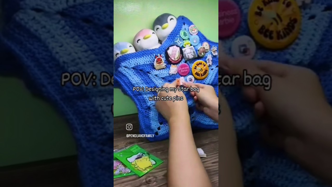POV: Designing my star bag with cute pins ⭐💙👜 🎁 