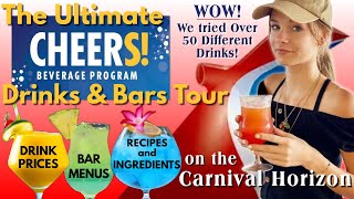 CARNIVAL CHEERS! Drink Package & Bar Review! Drink Prices, Bar Menus, Recipes, & Ingredients 4K