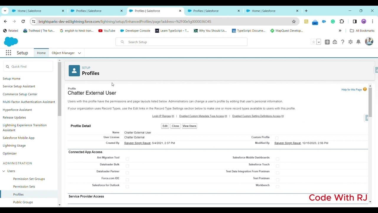 Remove Record type Access From Salesforce Chatter Profiles