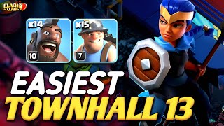 TownHall 13 War Attacks with Hog Miner Strategies | Best TH13 Attacks Queen Charge (Clash of Clans) 