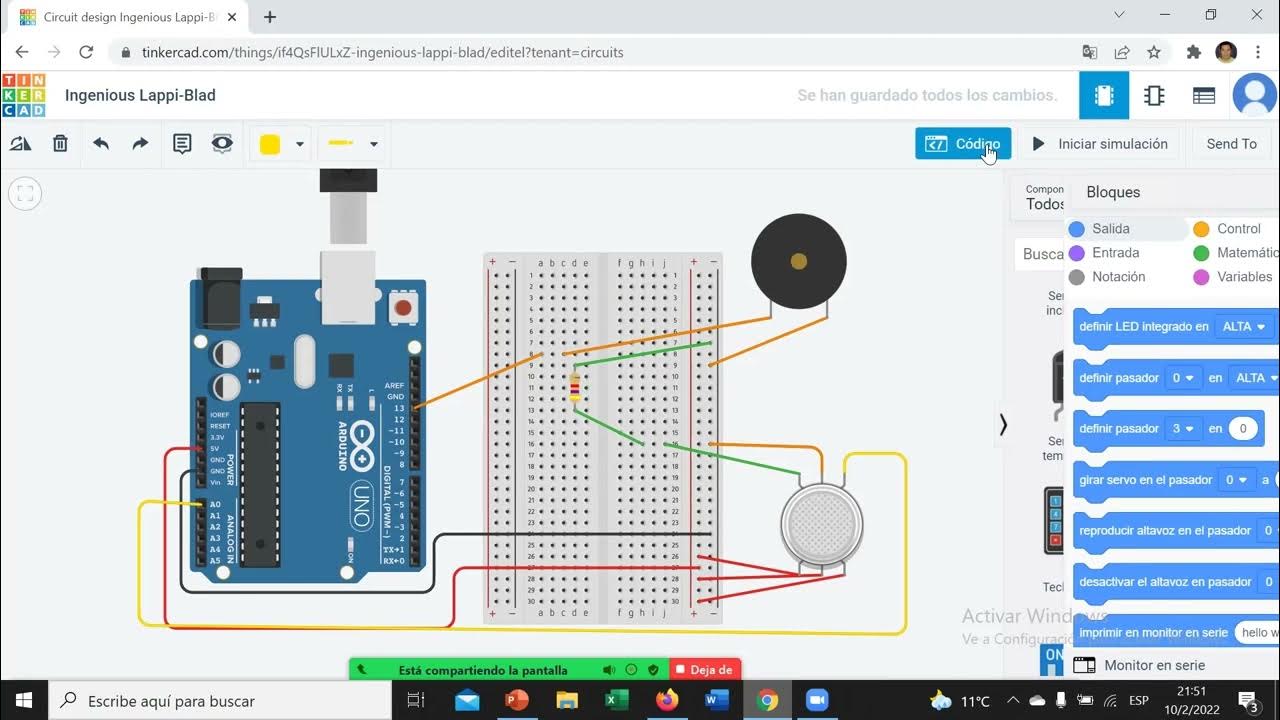 SIMULACIÓN CON SENSORES EN TINKERCAD - YouTube