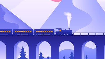 After Effects Train and Bridge Animation Tutorial || Vector Animation | Free Template