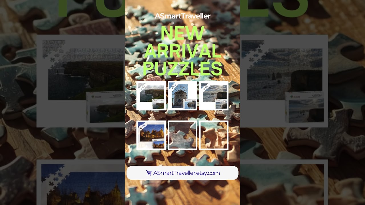 Famous landmarks and breathtaking natural scenery - various size family fun jigsaw puzzles.