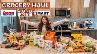 GROCERY SHOP WITH US + LARGE HAUL 2021 | TRADER JOE'S, COSTCO \& HMART