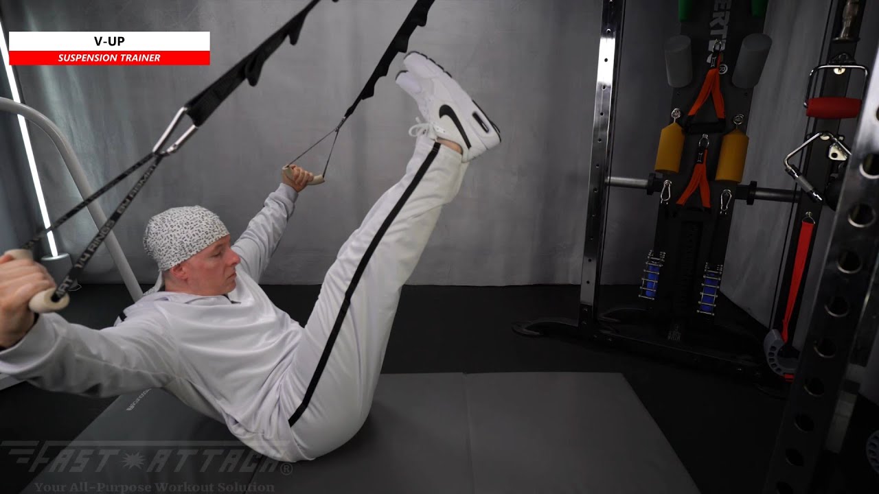 Suspension | V-Up | AbMat Quarter Rings | Fast-Attach All In 1 Fitness Strap