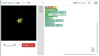 STEM Coding and Games - Blockly Games - Turtle - Level 1-5