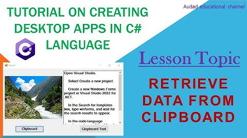 Retrieve data from clipboard in c# - Tutorial on creating desktop apps in C# language