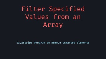 Filter Specified Values from Array