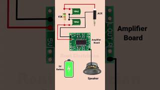 How to Make a Mini Audio Amplifier Using AUX and 5V Battery 🔊 #shortvideo #shortfeed #shorts