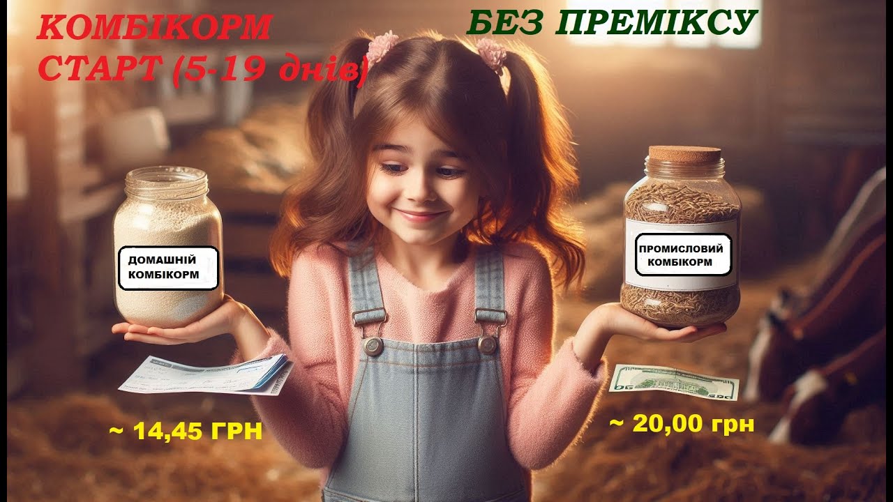 Рецепт комбікорму СТАРТ (5-19днів) без преміксу для курчат, каченят, гусенят + Біовіт 80