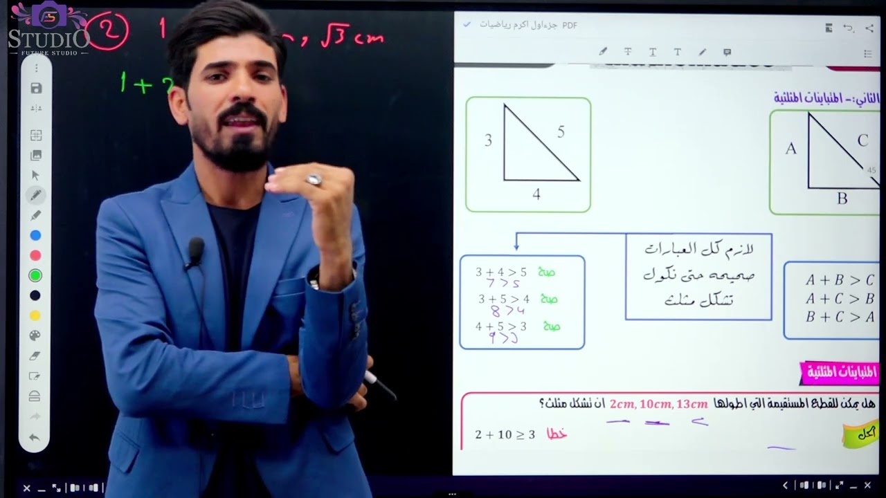الحلقة السادسة عشر/الفصل الاول/المتباينات/رياضيات الثالث متوسط/أ.الاستاذ اكرم كريم