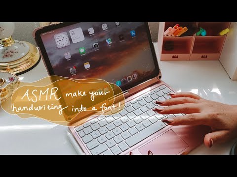 ASMR How to make your own handwriting into a font 📝| iPad writing & typing sounds
