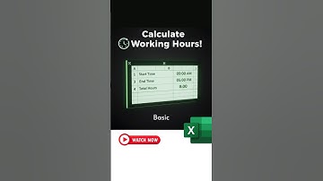 ⏱️ Calculate Working Hours in Excel Like a Pro! #shortvideo