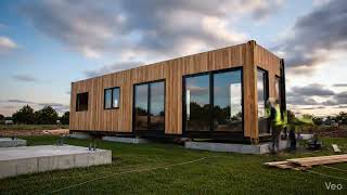 Transforming a Shipping Container into a Modern Dream Home | Full Construction Hyperlapse