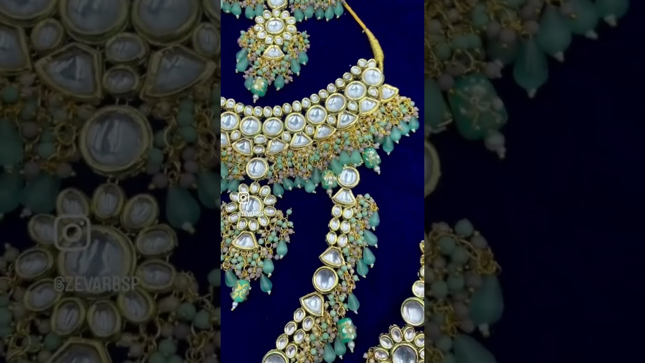 Kundan necklace full biridal set 