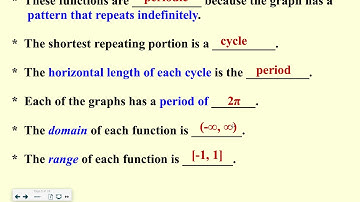 Lesson 5.3: Trigonometric Graphs