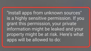 Install Apps From Unknown Sources is a Highly Sensitive Permission Solve | Fix
