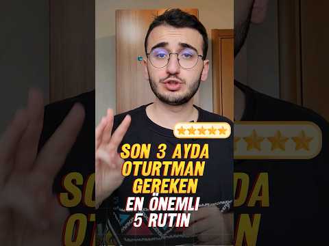 Sınav Kazandıran 5 Rutin! SON 3 AY! #yks #başarı #disiplin #motivasyon #derece