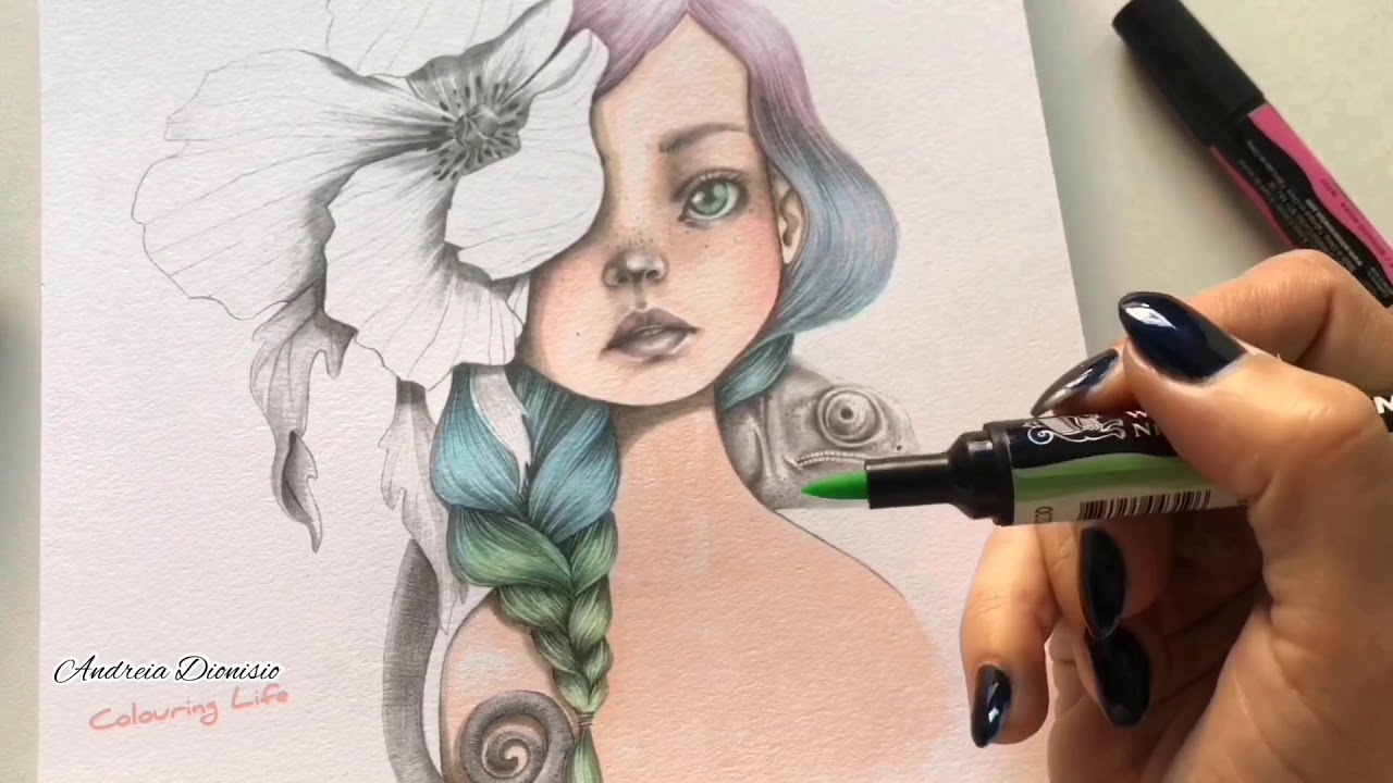 TESTING  MARKERS AND COLORING BOOK (with voice over)