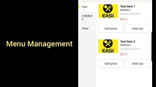 EASI Merchant - Menu management screenshot 5