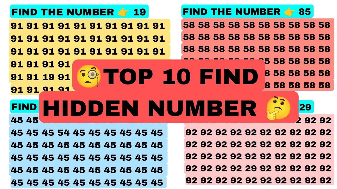 FIND THE OLD HIDDEN NUMBER 🧐 | TEST YOUR BRAIN 🧠 |  TODAY NEW VIDEO @sanjayofficial6060