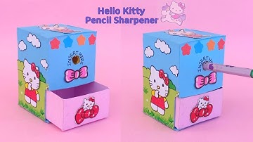 How to make Pencil Sharpener Box with Paper/Hello Kitty paper pencil Sharpener Box/school supplies