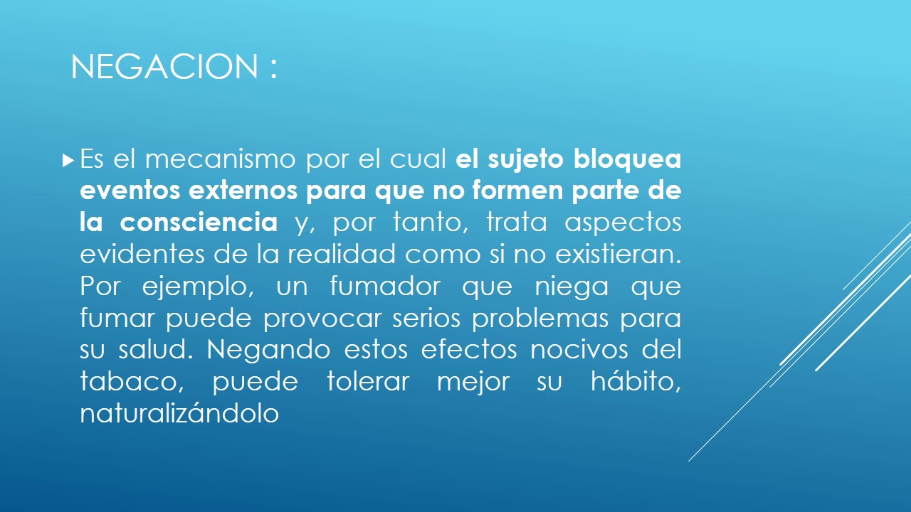 MECANISMO DE DEFENSA NEGACION - YouTube