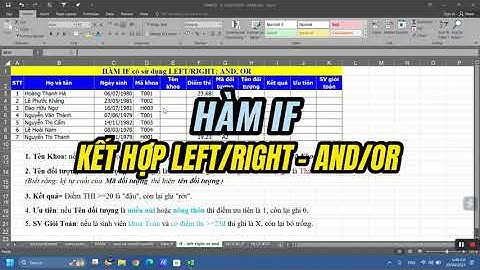 HƯỚNG DẪN CHI TIẾT HÀM IF KẾT HỢP: LEFT/RIGHT - AND/OR