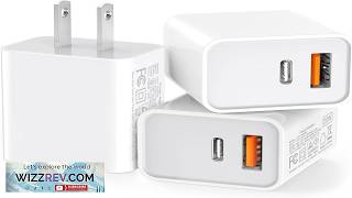 3 Pack USB C Wall Charger 20W Durable Dual Port QC+PD 3.0