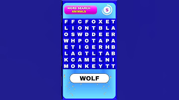 FIND ANIMALS NAME | Word Search | Word Games | Word Search Puzzle -7 #shorts #wordgames #wordsearch