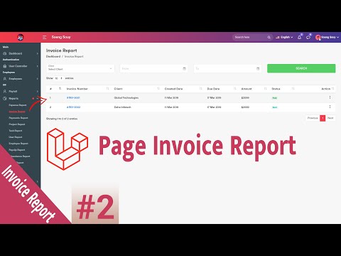 Create page invoice reports in HR Laravel 8 | System Management